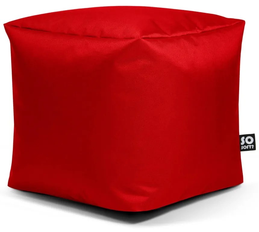 Červený detský sedací vak Cube M – So Soft?