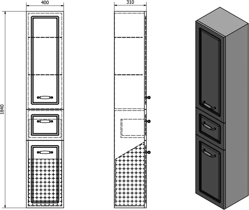 Biela kúpeľňová skrinka 40x184 cm Favolo – Sapho