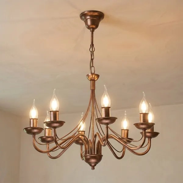 Luster na retiazke ANTON 8xE14/60W/230V bronzový