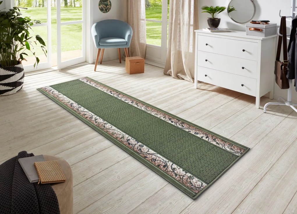 Hanse Home Collection koberce Behúň Basic 105492 Green - 80x200 cm