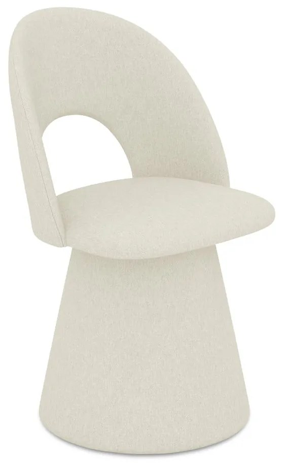 Krémovobiele čalúnené jedálenské kreslo Kalo – Makamii