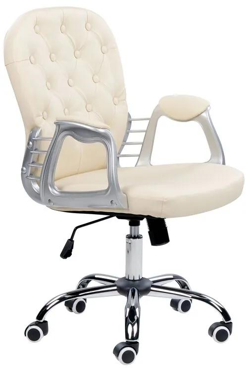 Otočná kancelárska stolička z umelej kože béžová PRINCESS Beliani