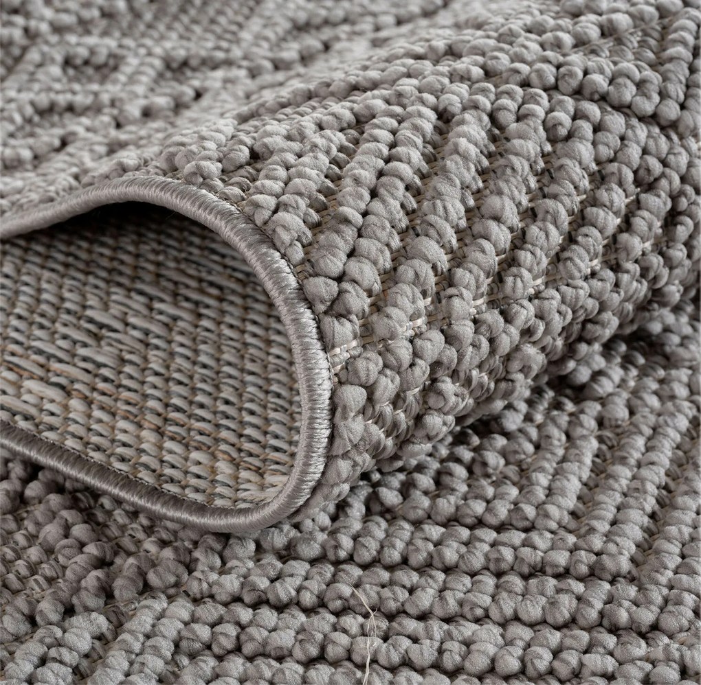 Kusový koberec Helix 2202 silver kruh, 120x120, šedá, chodba / predsieň, Ayyildiz