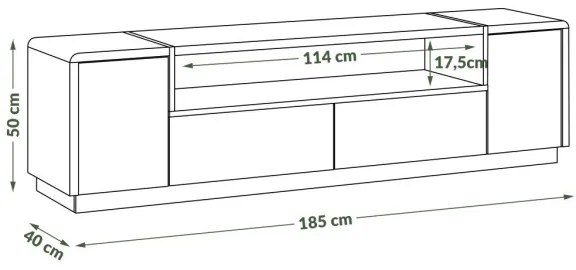 Televízny stolík FRED biela/šedá