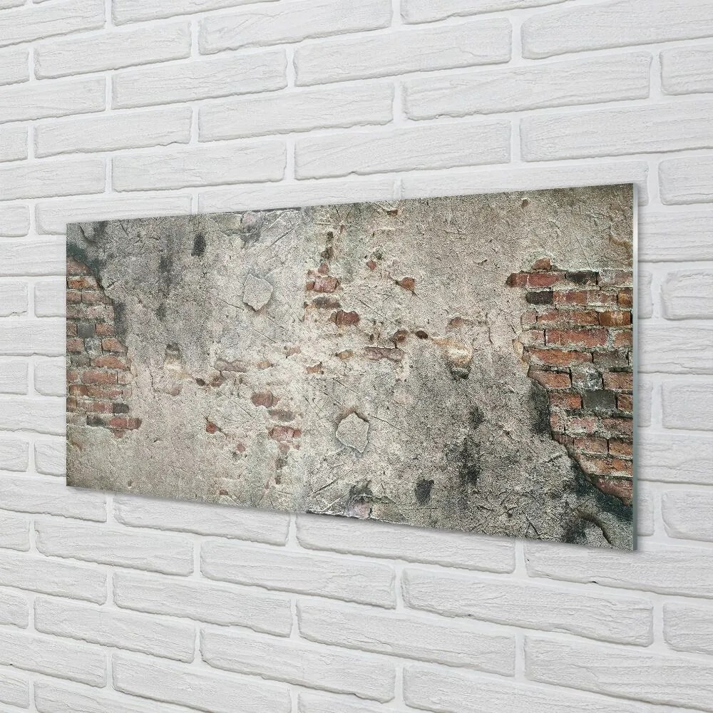 Obraz na skle Kamenná tehlová stena 100x50 cm