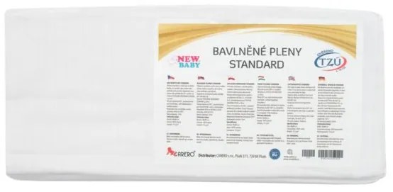 NEW BABY Bavlnené plienky NEW BABY 80x80 cm STANDARD 10 ks