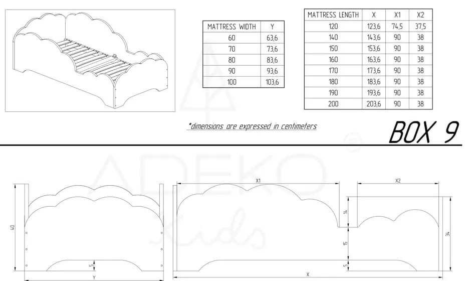 Detská posteľ z borovicového dreva Adeko BOX 9, 80 × 200 cm