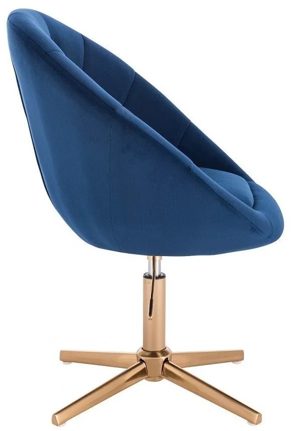 LuxuryForm DESIGN Kreslo VERA VELUR na zlatom kríži - modré