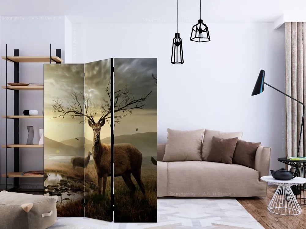 Artgeist Paraván - Deers by mountain stream [Room Dividers]