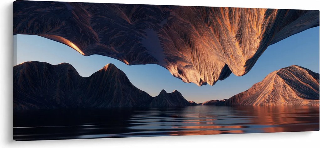 Obraz - 3D útesy (120x50 cm)