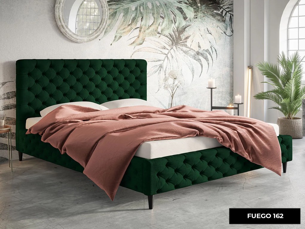 PROXIMA.store - Luxusná čalúnená posteľ EMMY ROZMER: 160 x 200 cm, FARBA NÔH: biela