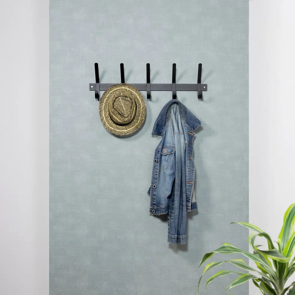 Čierny kovový nástenný vešiak 70 cm Dexter – Spinder Design