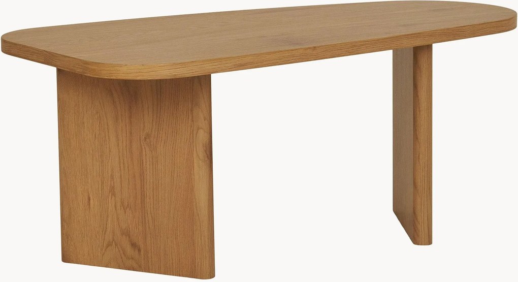 Konferenčný stolík v organickom tvare v drevenom vzhľade Melo