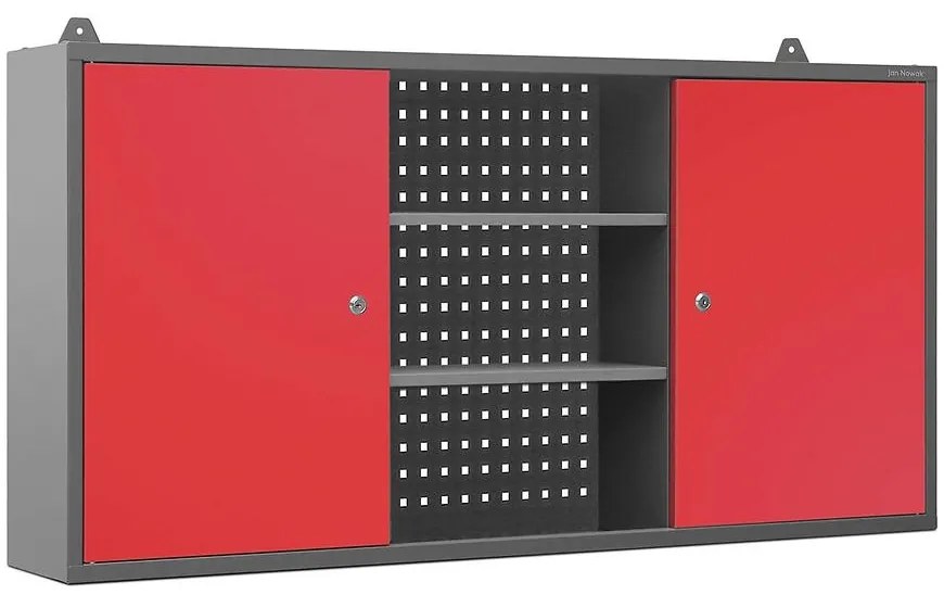 Kancelárska skriňa Ben kovová antracit/červená
