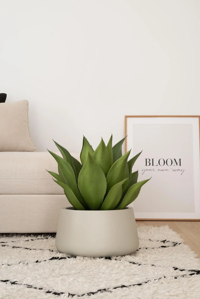 Kvetináč GORDO, sklolaminát, výška 21 cm, krémový