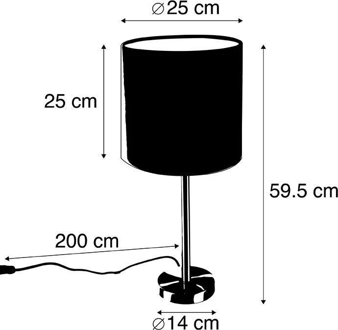 Stolná lampa z ocele so zeleným tienidlom 25 cm - Simplo