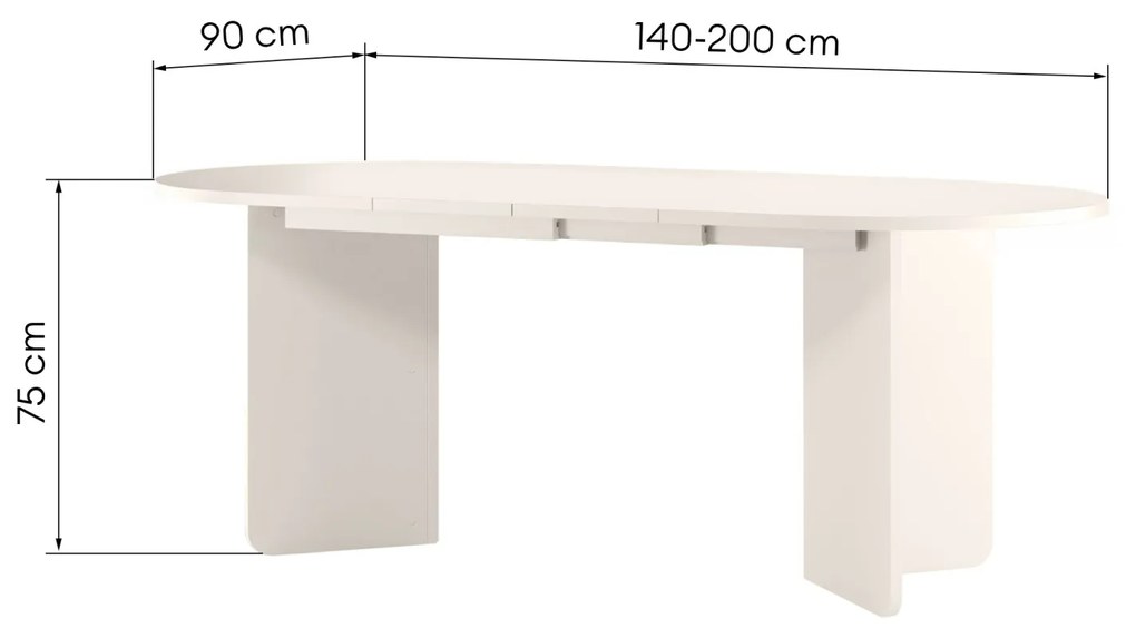 Rozkládací jídelní stůl LOU 140 cm kašmír