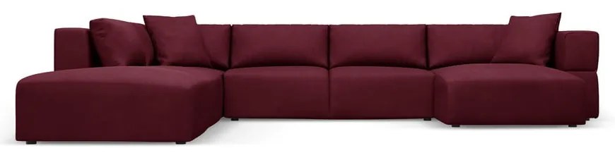Vínovočervená rohová pohovka do "U", ľavý roh Esther - Milo Casa