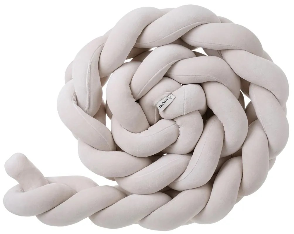 Bellamy Pletený zamatový mantinel do postieľky BUMPER BEIGE 240 cm béžový