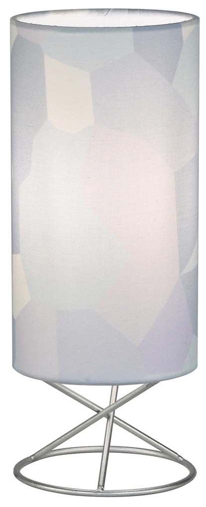 Stolná lampa, kov/sivé textilné tienidlo, AVAM