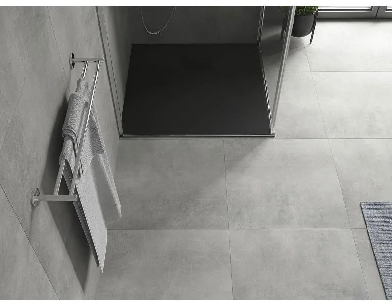 Mexen Hugo, štvorcová sprchová vanička SMC 80 x 80 cm, čierna, čierna krytka, 42708080-B