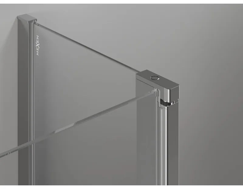 Mexen Mist L, štvrťkruhový sprchový kút s 2-krídlovými dverami, 100 x 100 cm, 8mm číre sklo, chrómový profil, 8A32L-100-100-01-00