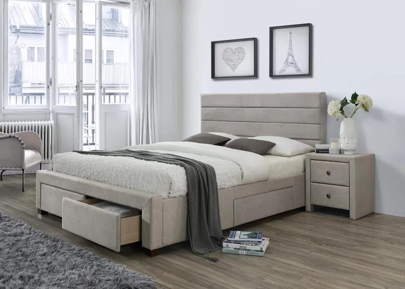 Manželská posteľ 160 cm Kohta (béžová) (s roštom). Vlastná spoľahlivá doprava až k Vám domov. 796750