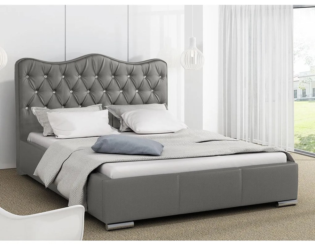 Posteľ Ratoni, Rozmer postele: 140x200, Dostupné poťahy: ekokoža Soft 011 (čierna)