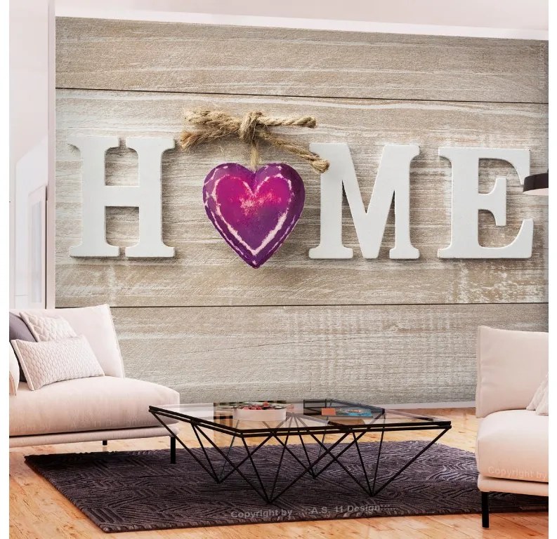 Artgeist Fototapeta - Home Heart (Violet) Veľkosť: 200x140, Verzia: Premium