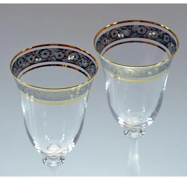 BOHEMIA ANGELA ZLATO-PLATINOVÝ POHÁR 250 ML SADA 6 KS