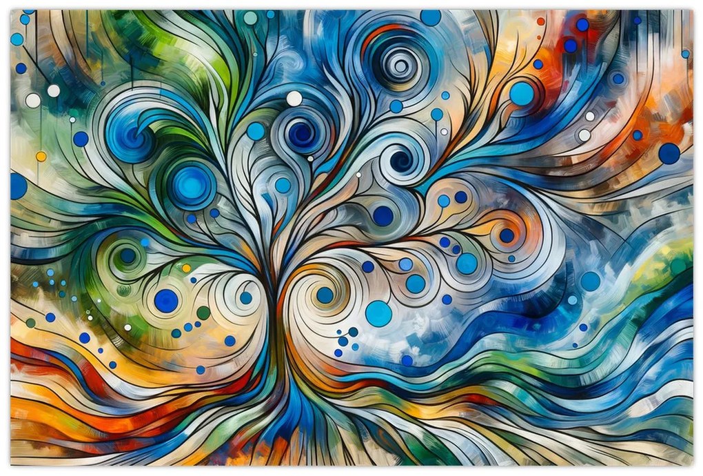 Obraz – Farebný energetický strom (90x60 cm)
