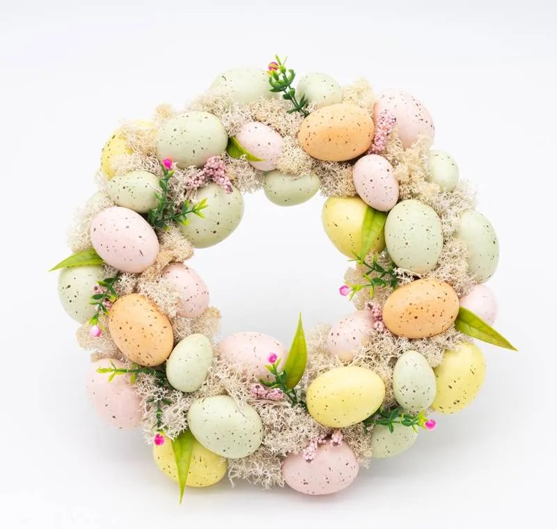 DECOLED Veľkonočný veniec, 30 x 8 cm, plný vajíčok