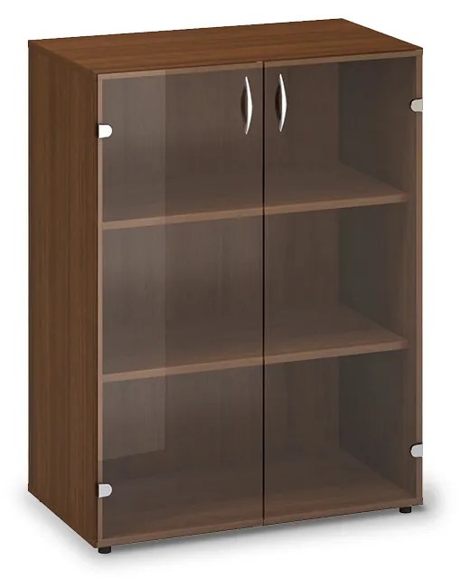 Stredná sklenená skriňa ProOffice 80 x 45,8 x 106,3 cm, orech