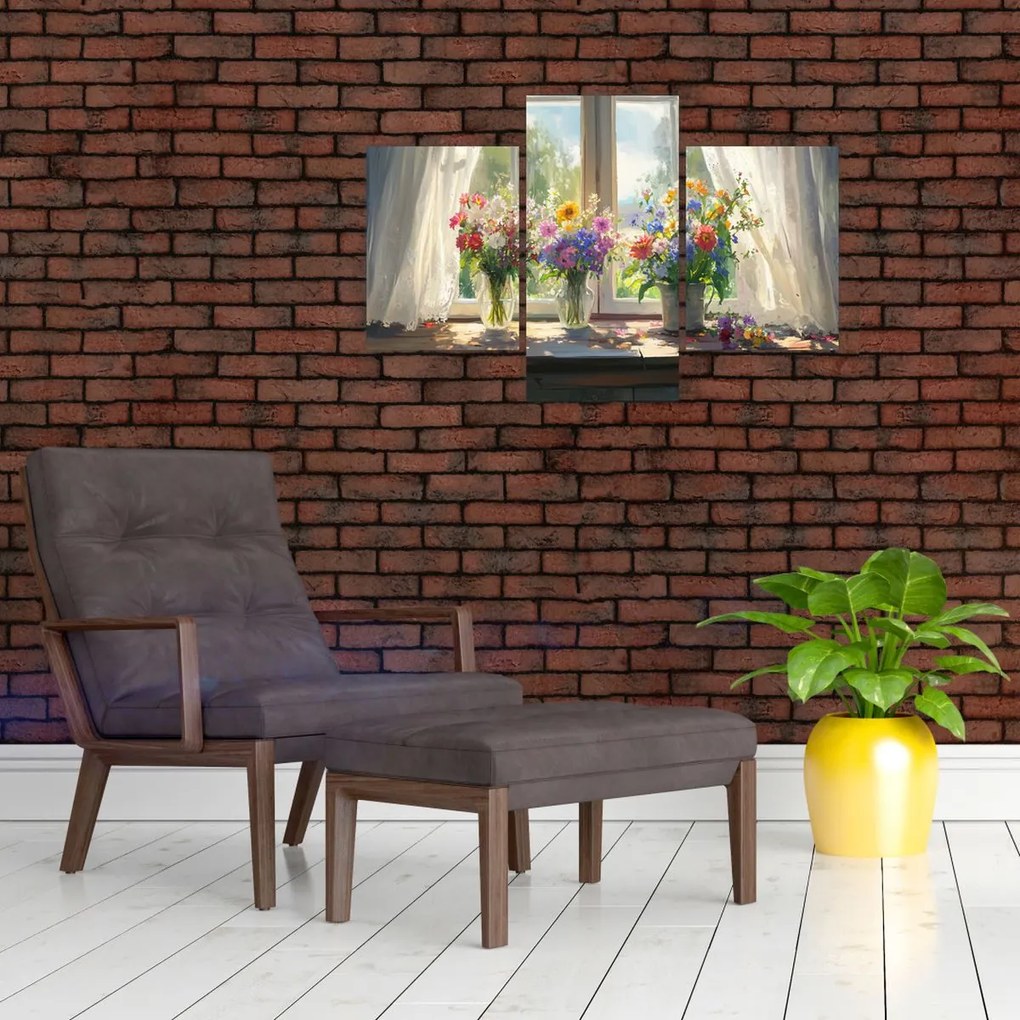 Obraz - Kytica pri okne (90x60 cm)