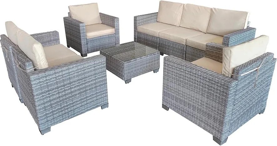 Veľká záhradná sedacia súprava Avenberg DORADA sivá/béžová