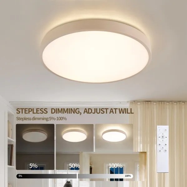 BRILAGI - stmievateľné LED svietidlo GLASS POOL DOUBLE LED/48W/230V 40 cm béžová + diaľkový ovládač