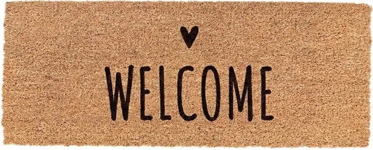 Kokosová rohožka Welcome so srdiečkom - 75*22*2 cm