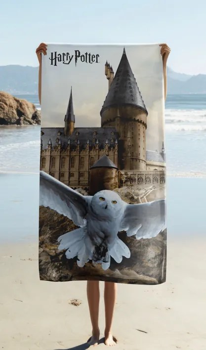 Jerry Fabrics Bavlnená froté osuška - Harry Potter "Hedwig 02"