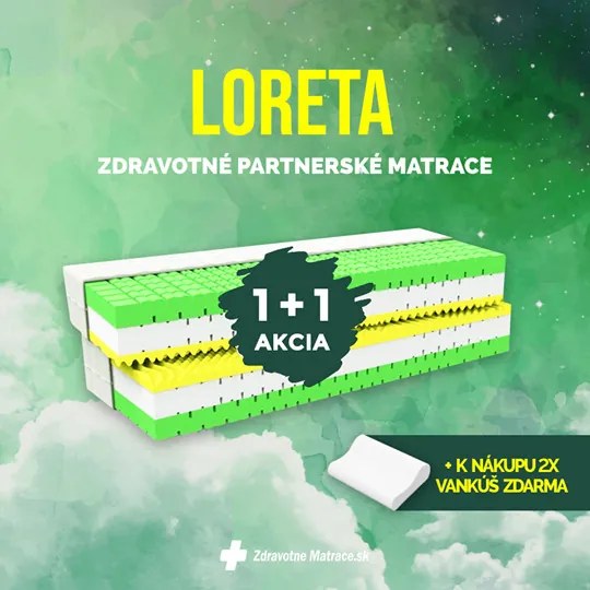MPO LORETA zdravotné partnerské matrace (2ks) 120x200 cm Prací poťah Medico
