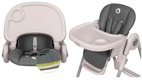 Lionelo - Detská jedálenská stolička ZANNA šedá