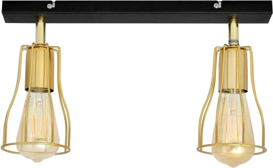 Bodové svietidlo TUBE 2xE27/15W/230V zlatá/čierna