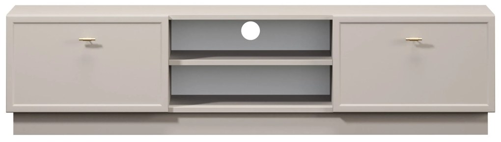 TV skrinka so zásuvkami Lorini 150 cm - kašmír / zlaté úchytky T-bar