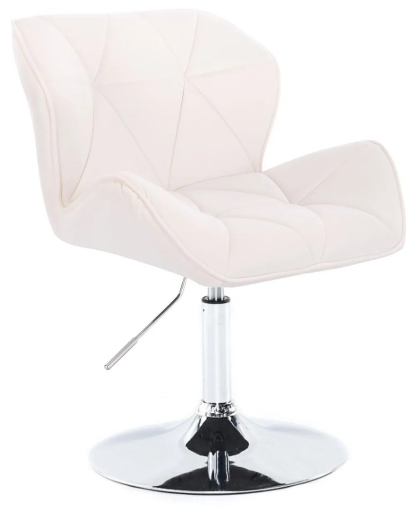 LuxuryForm DESIGN Stolička MILANO VELUR na striebornom tanieri - biela