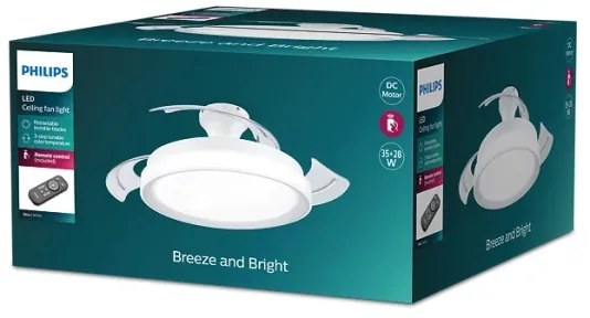 Philips-LED Stropné svietidlo s ventilátorom LED/35W/230V 5500/4000/2700K+DO biela