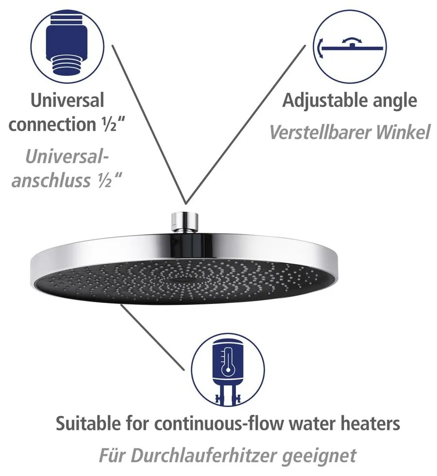 Sprchový set z nerezovej ocele v lesklej striebornej farbe 120 cm Soft Water – Wenko