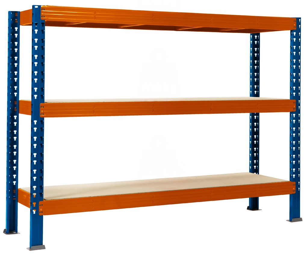 Trestles Nekonečný priemyselný regál 1600x2000x800, 3 police Farba: červená a čierna