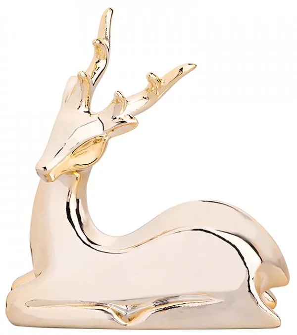 Zlatý porcelánový jelen, 16 cm, Altom
