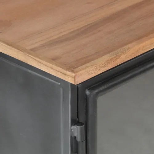 vidaXL Komoda sivá 60x35x70 cm masívne akáciové drevo a oceľ-