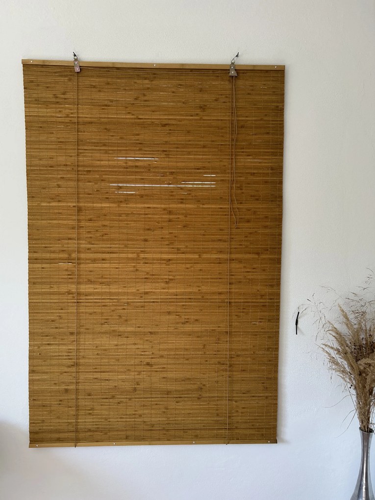 Bambusová zatemňovacia roleta - svetlohnedá (orech) Šírka rolety: 120 cm, Rozvin rolety: 200 cm