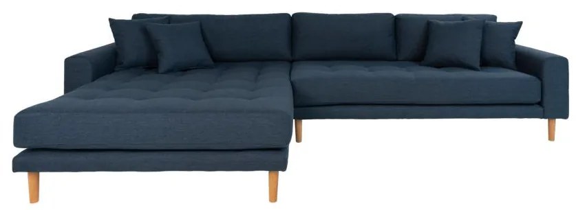 House Nordic -  Elegantná rohová pohovka LIDO LOUNGE 290 cm, modrá ľavá